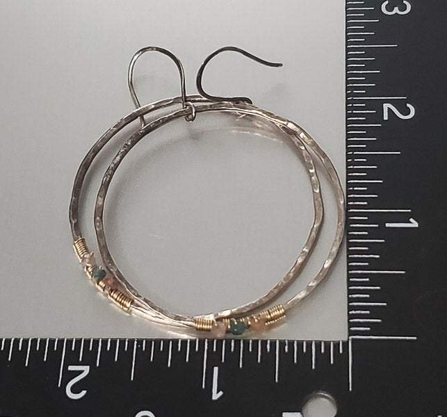 3618-Small Stone Sterling Silver Earrings