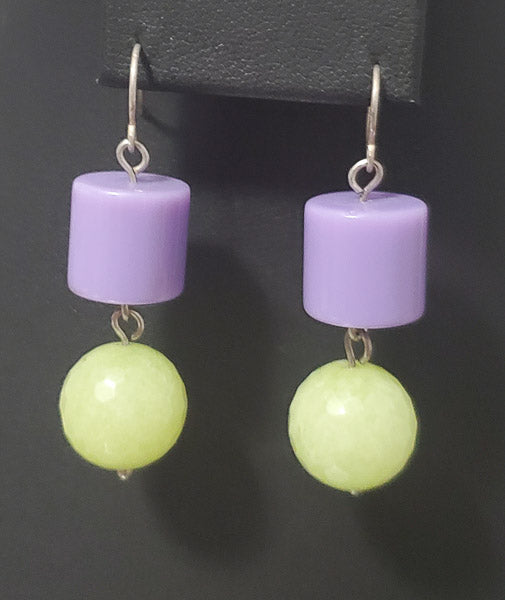 3648-Resin & Stone Sterling Silver Earrings