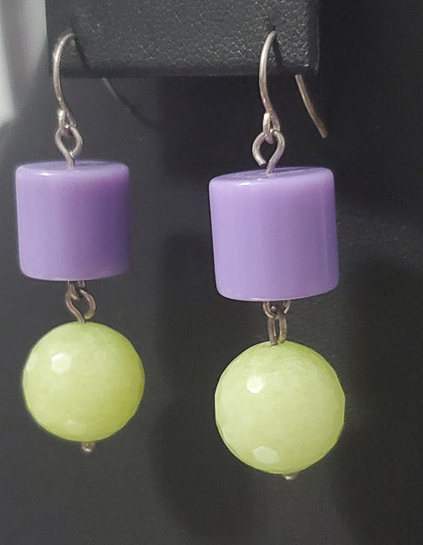 3648-Resin & Stone Sterling Silver Earrings