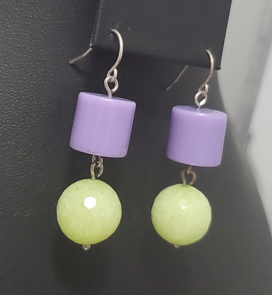 3648-Resin & Stone Sterling Silver Earrings