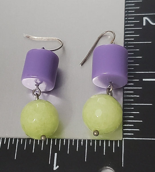 3648-Resin & Stone Sterling Silver Earrings