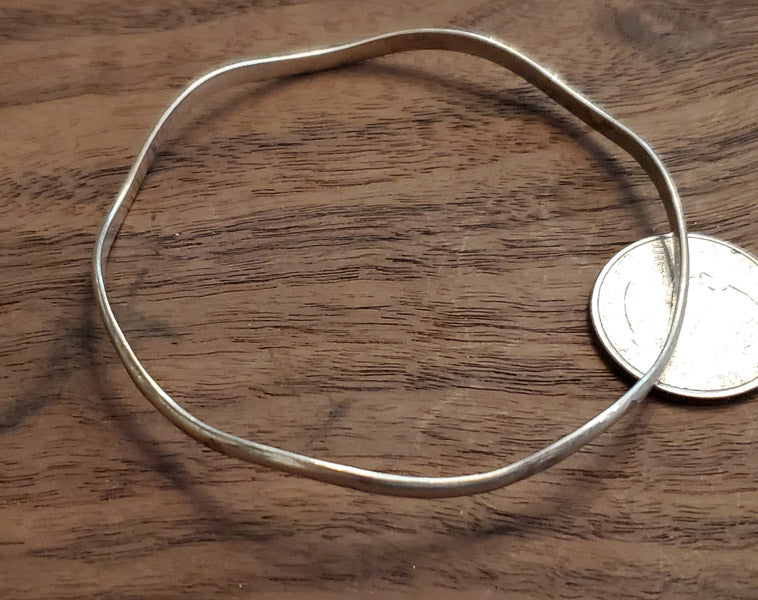 Sterling Silver Wavy Bangle Bracelet