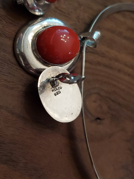 Mexico Red Jasper Sterling Necklace and Earrings Set