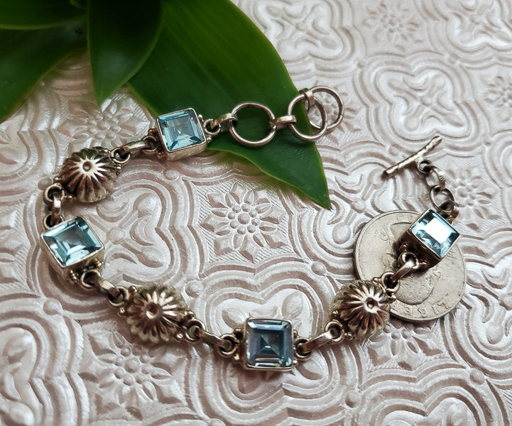 Gorgeous Sterling Blue Tourmaline Bracelet