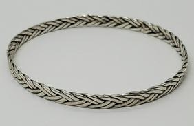 MEXICO Sterling Silver Braided Bangle