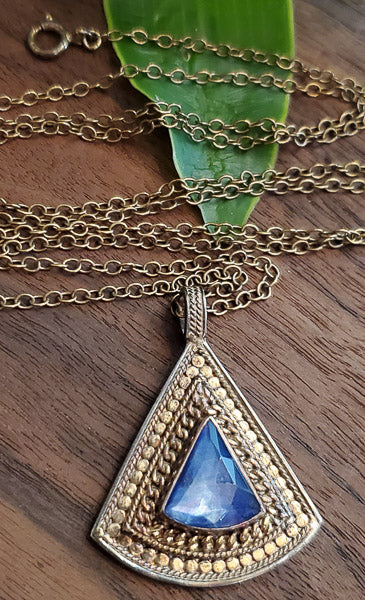 ANNA BECK 18k Gold over Sterling Abalone Purple Quartz Necklace