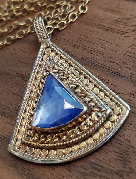 ANNA BECK 18k Gold over Sterling Abalone Purple Quartz Necklace