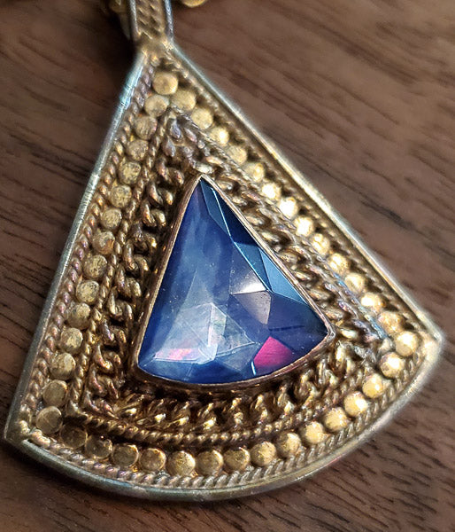 ANNA BECK 18k Gold over Sterling Abalone Purple Quartz Necklace