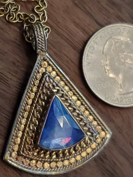 ANNA BECK 18k Gold over Sterling Abalone Purple Quartz Necklace