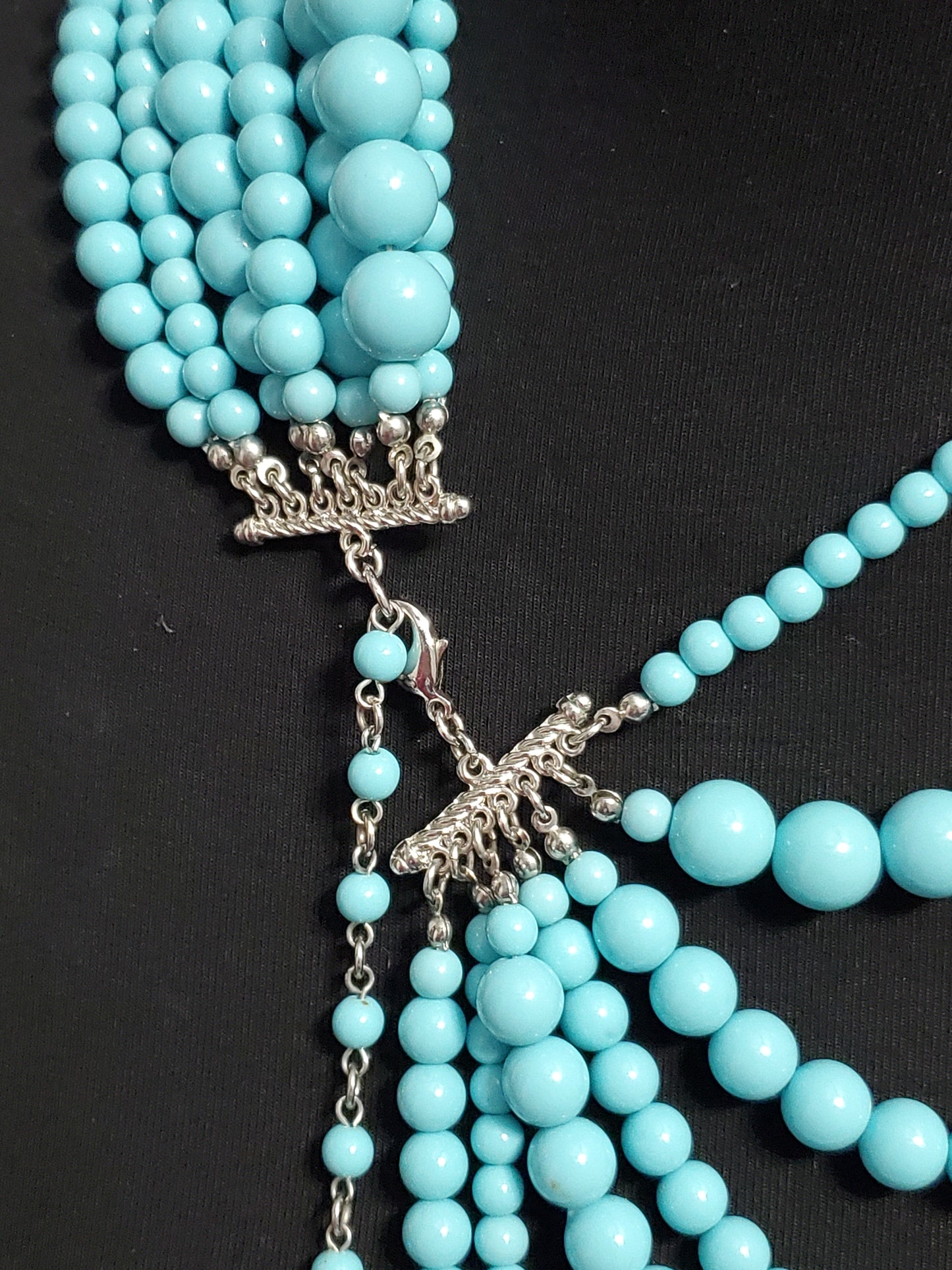 6000-Turquoise Color Layered Resin Necklace