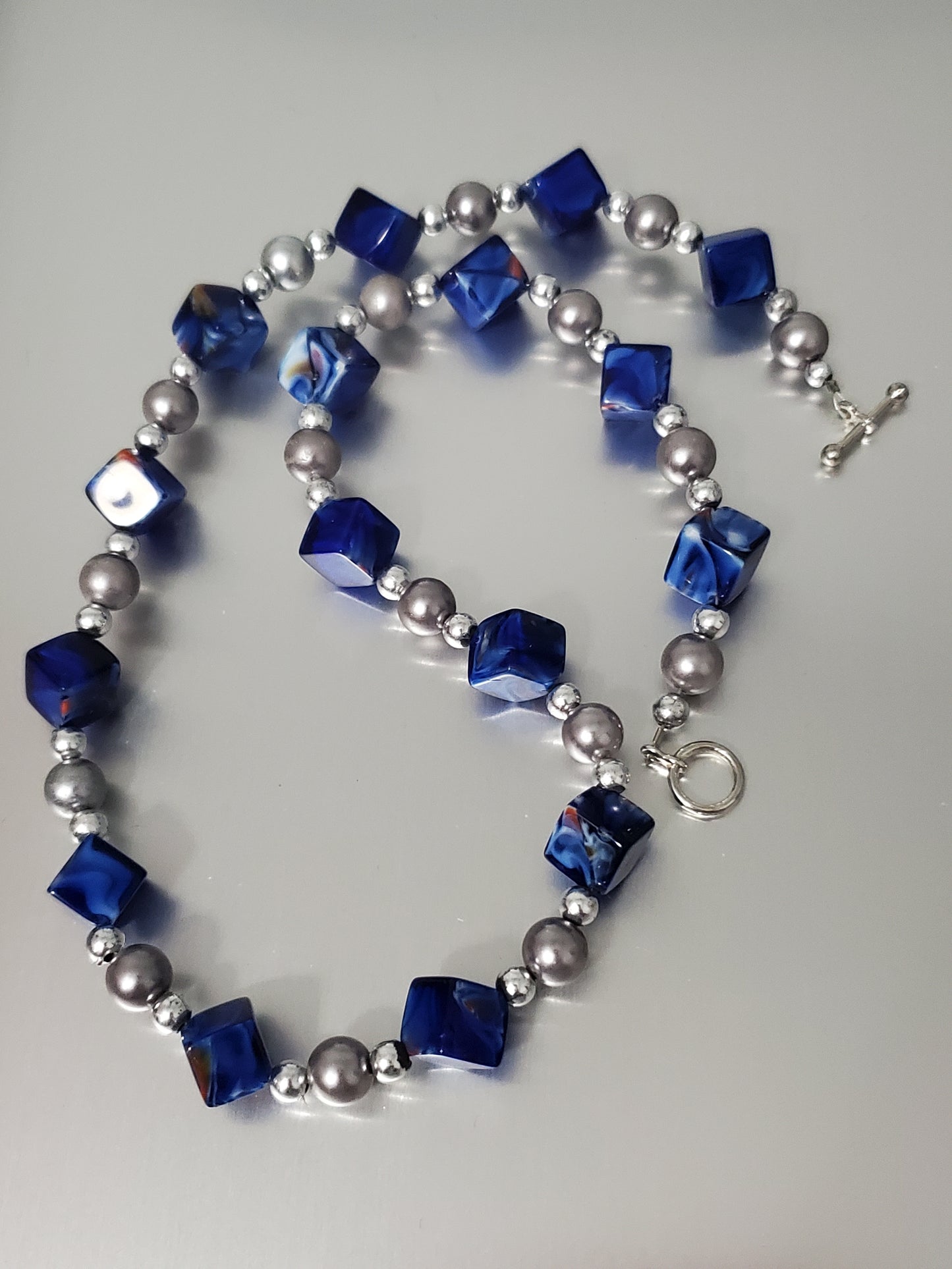 5264-Cubed Art Glass Necklace