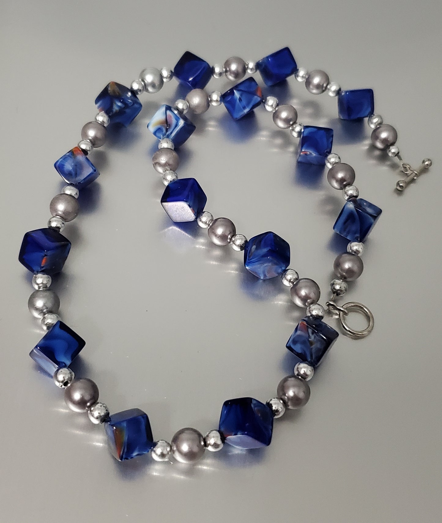 5264-Cubed Art Glass Necklace