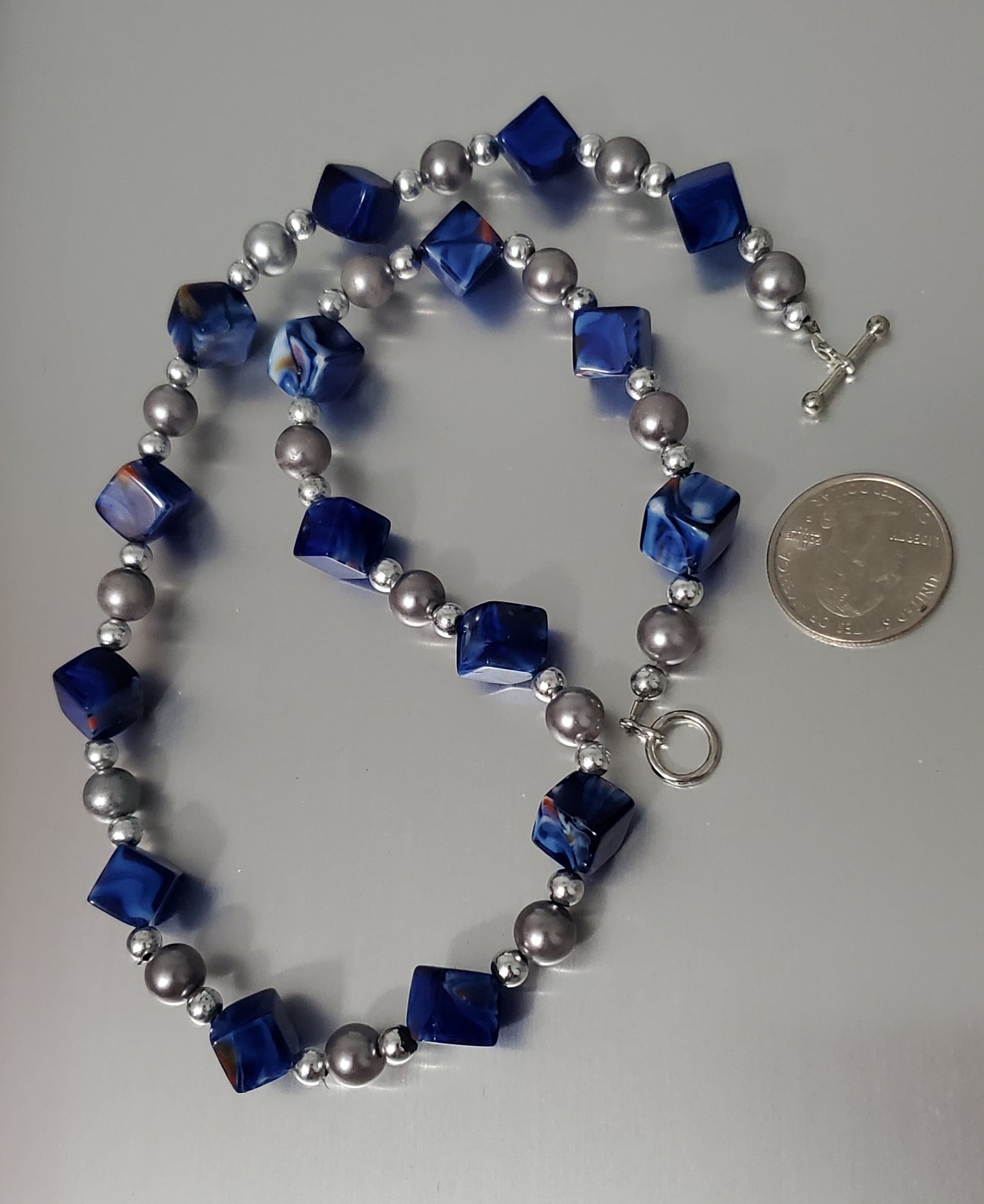 5264-Cubed Art Glass Necklace