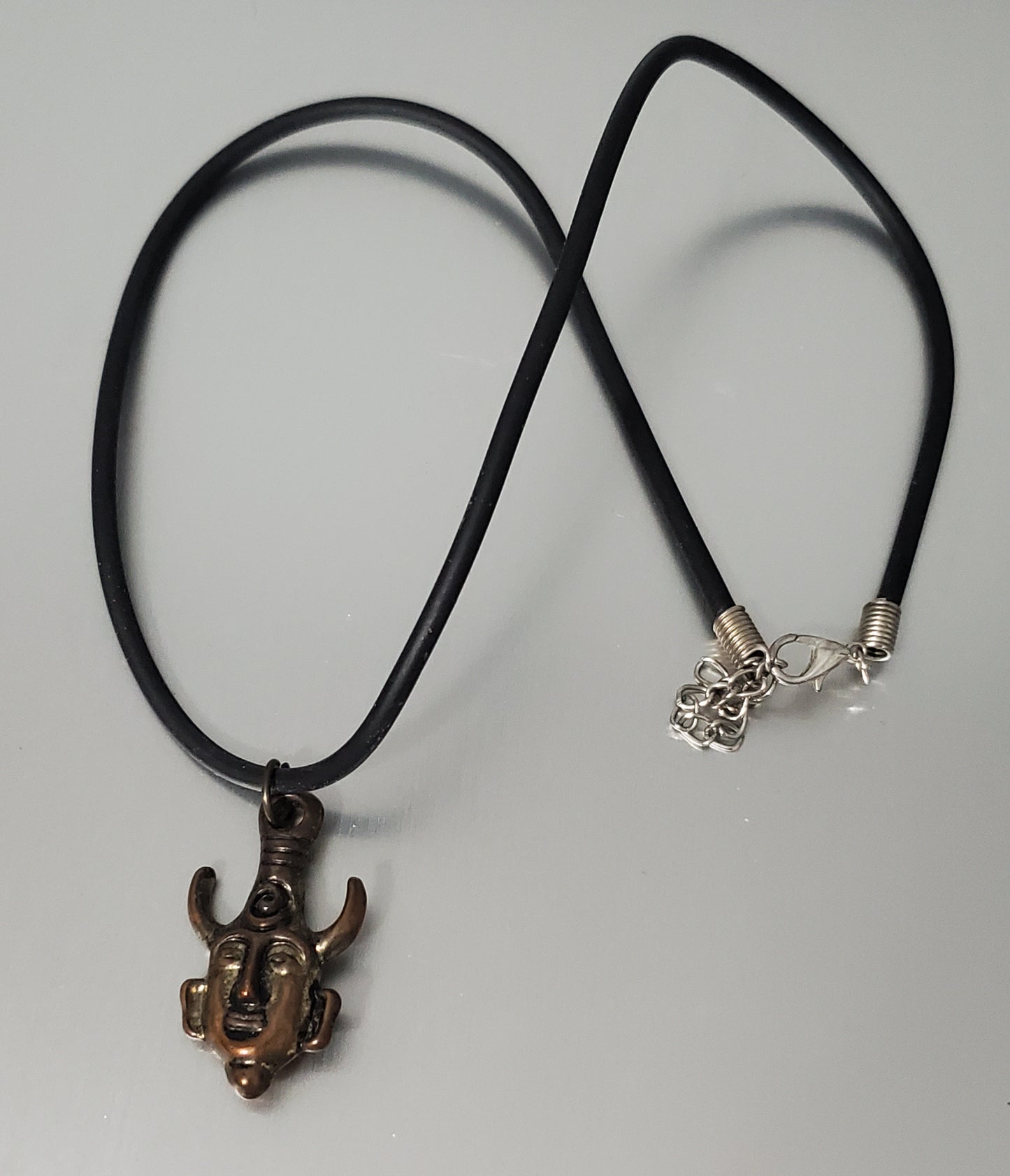 5268-Cord Metal Face Necklace
