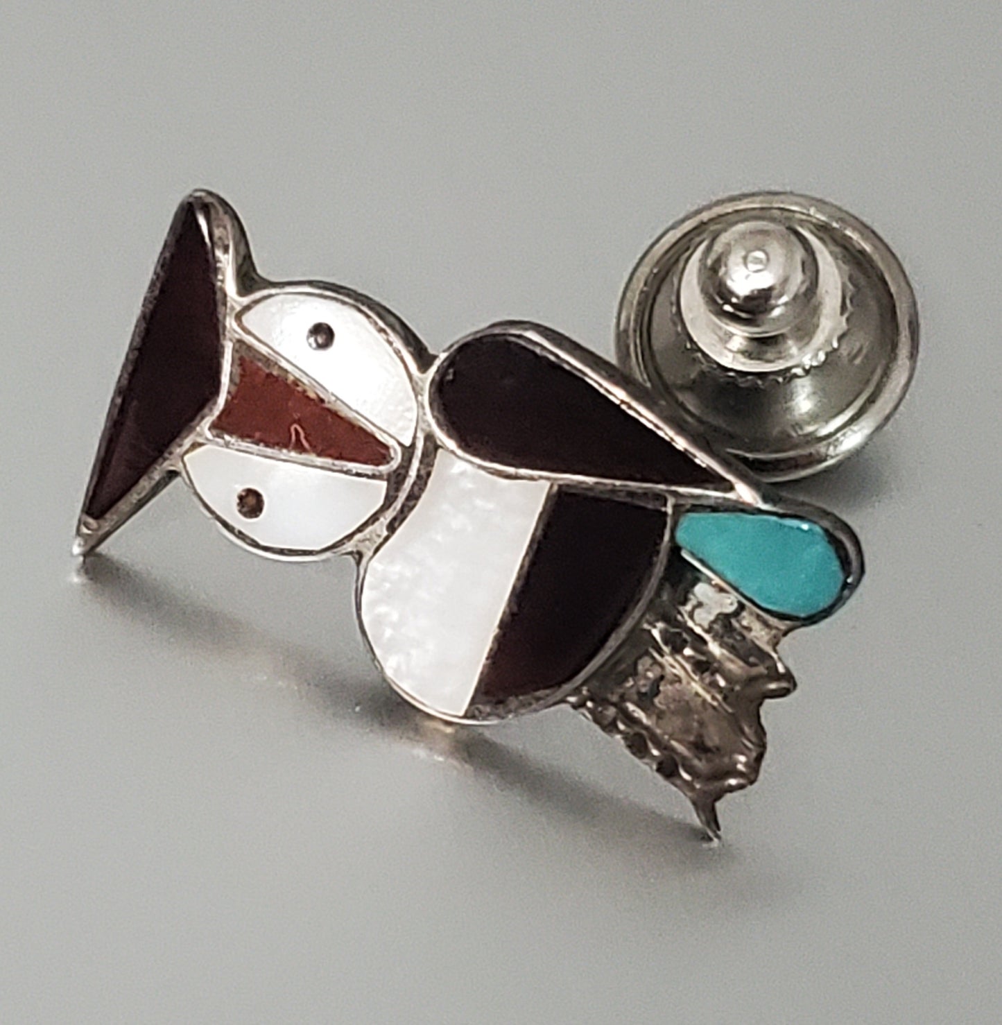 5380-Vintage Zuni Sterling Owl Pin