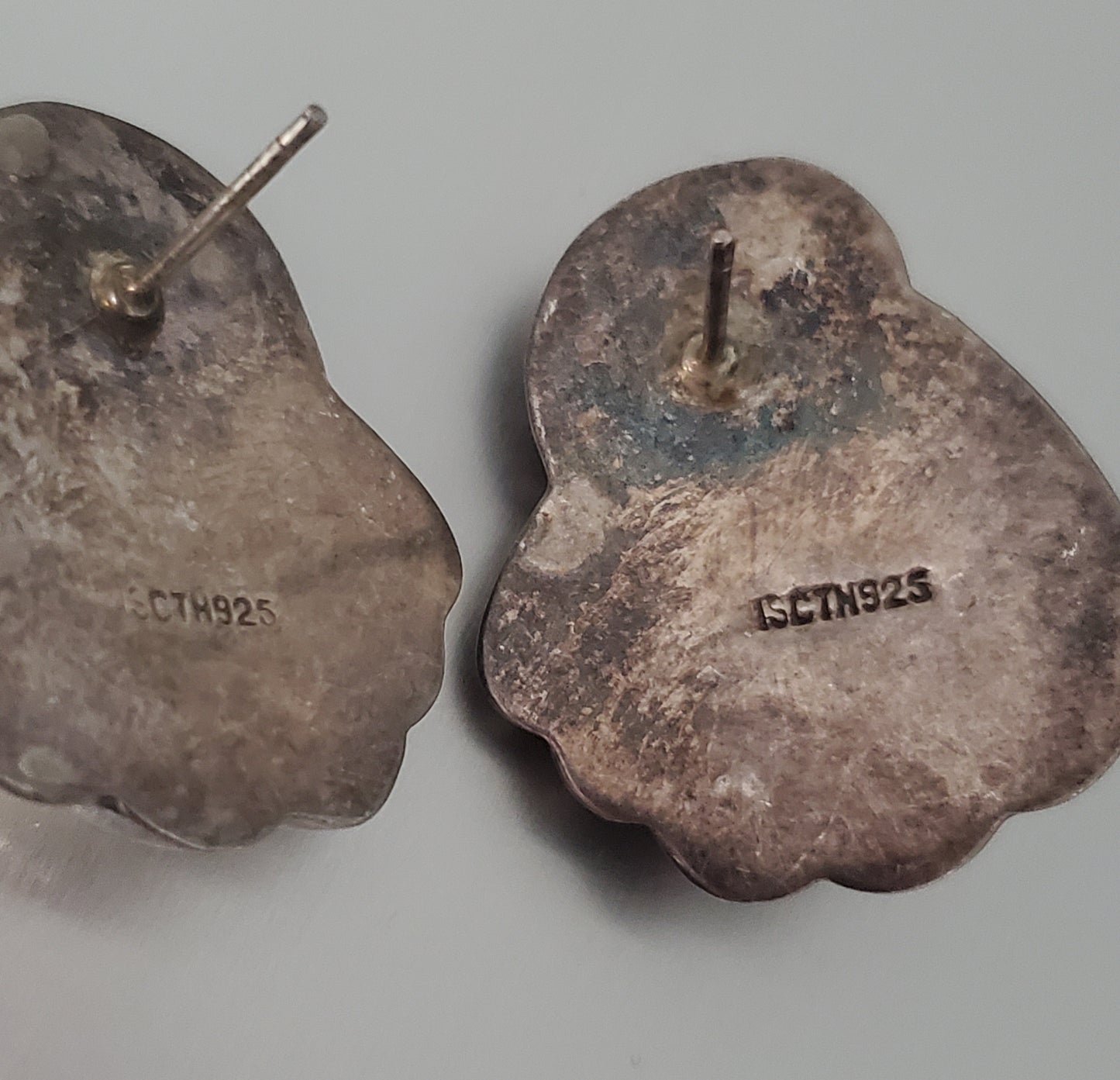 5384-Vintage Hollow Puff Sterling Earrings