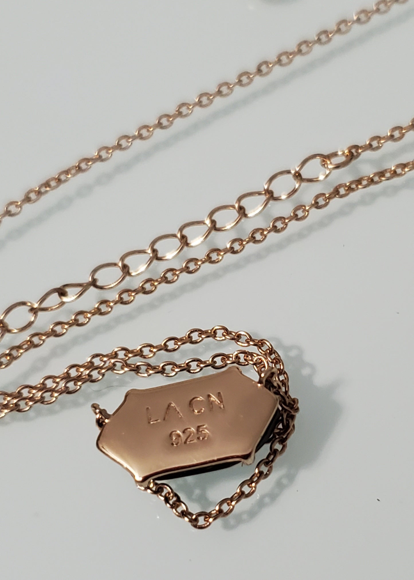 5408-Dainty Black Stone Vermeil Sterling Necklace