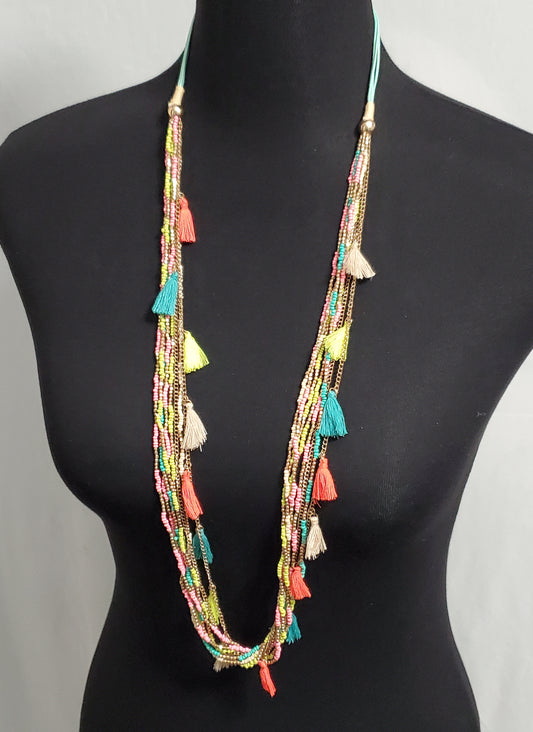 1948 Colorful Tassel Necklace-5430