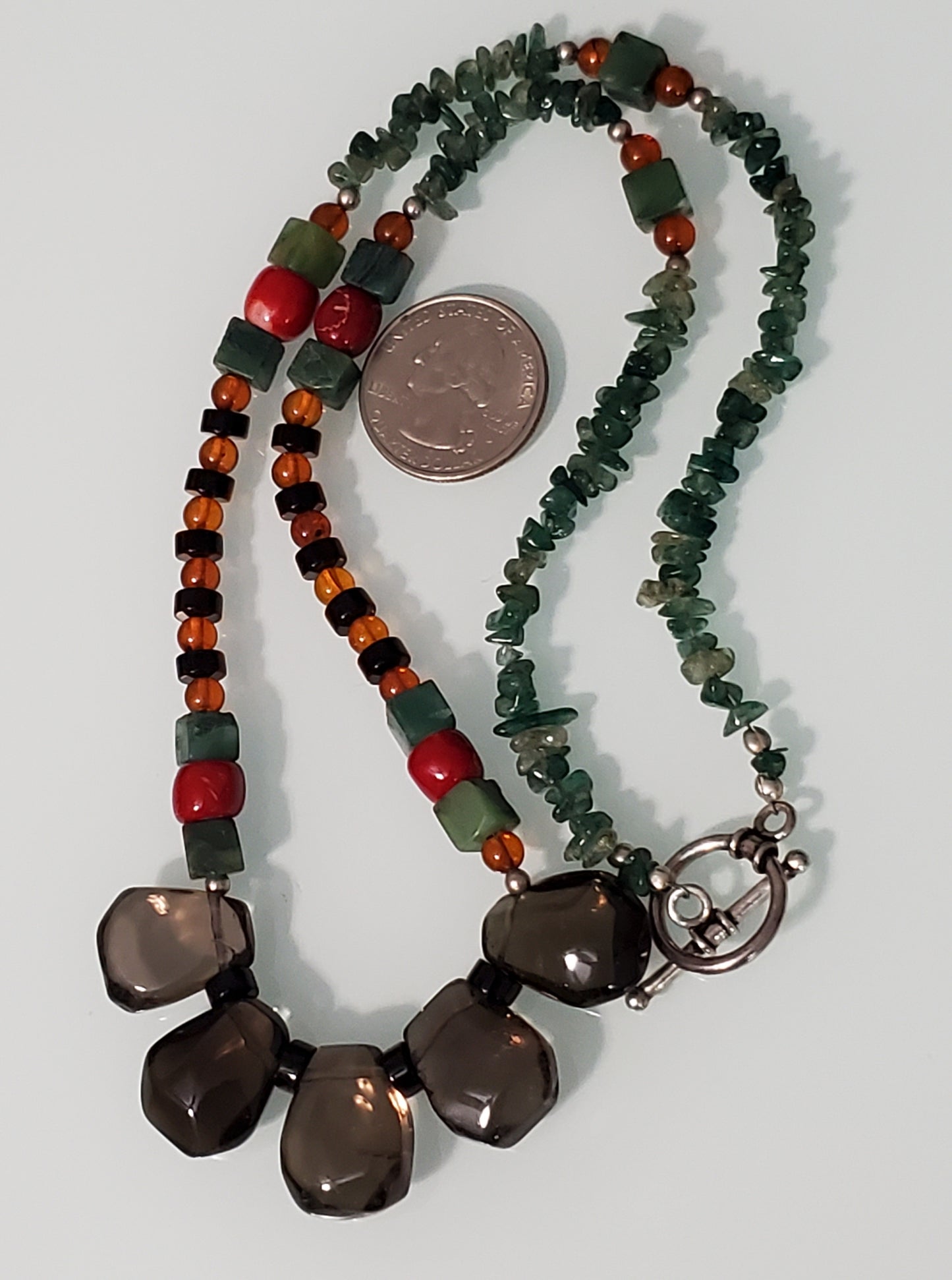 5464-Multi Gemstone Abstract Necklace