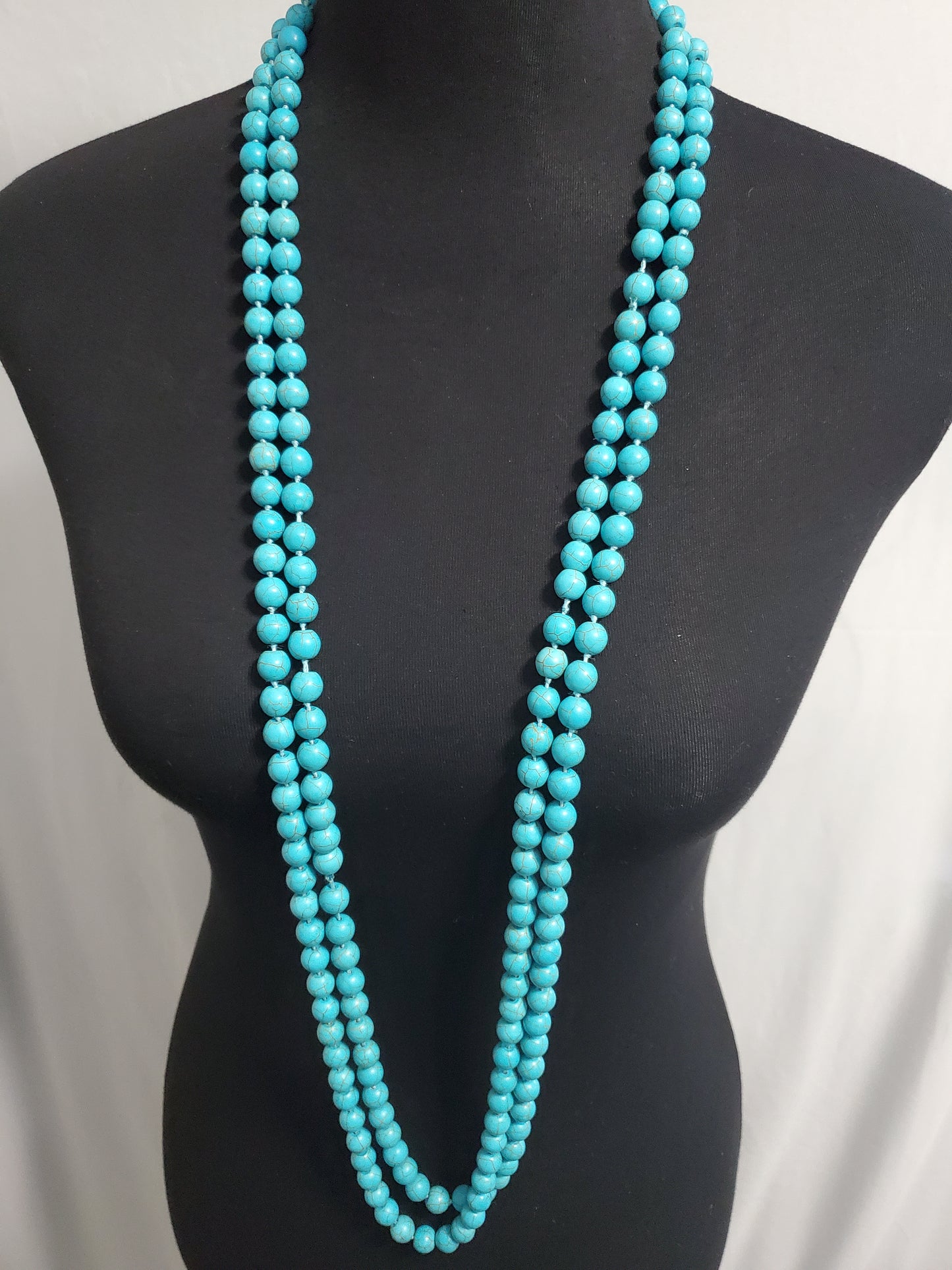 6014-Heavy Extra Long Stone Necklace