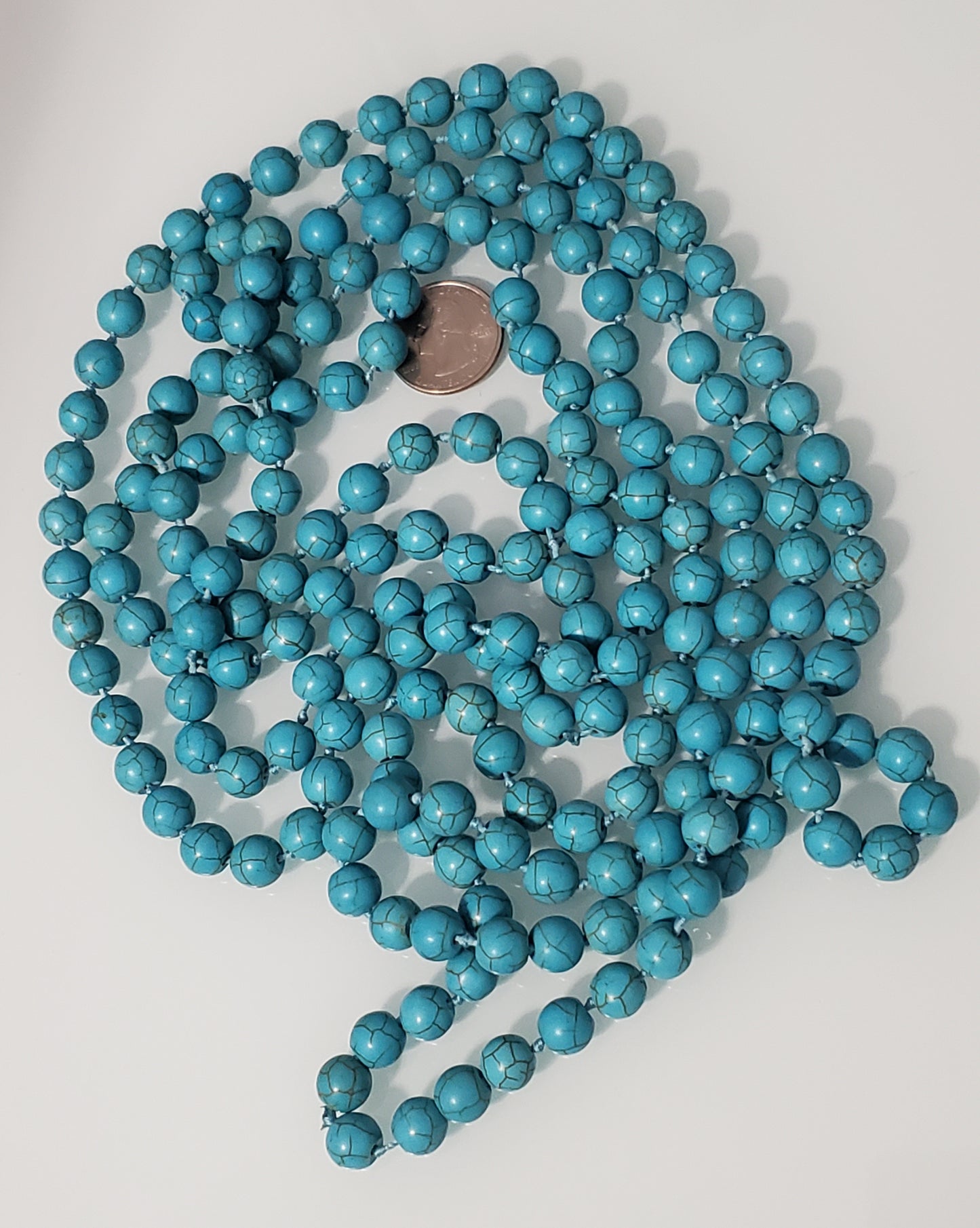 6014-Heavy Extra Long Stone Necklace