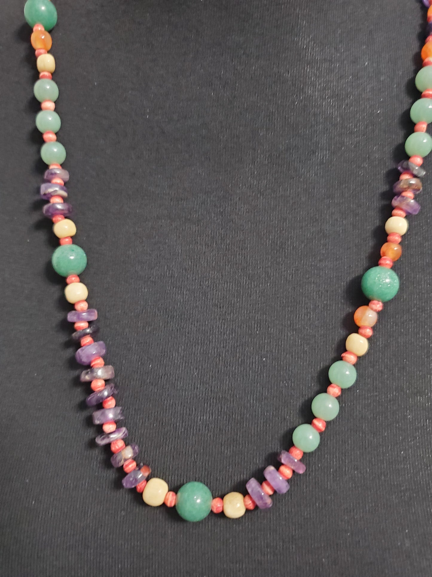 5488-Tested Jade & Amethyst Necklace