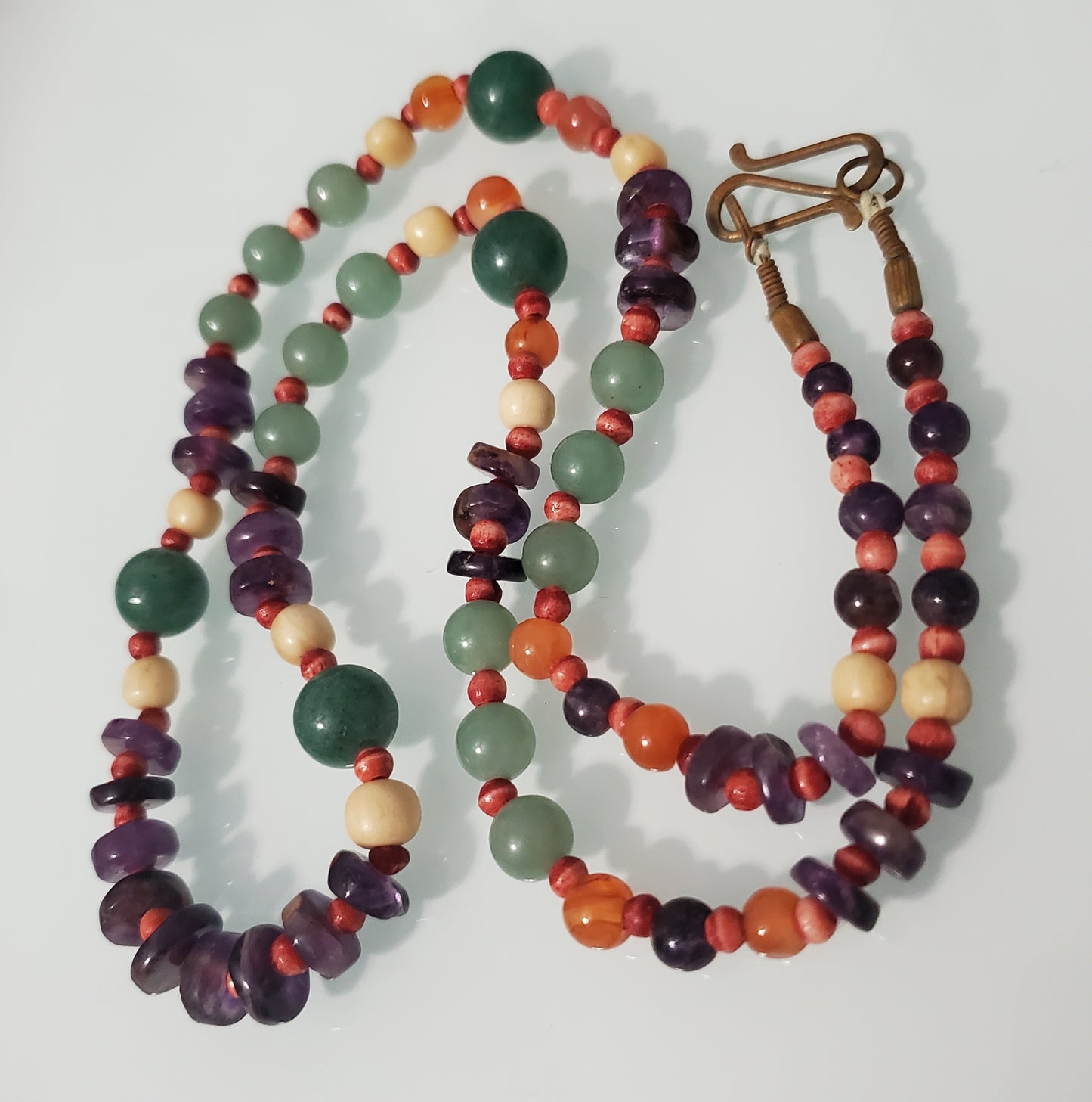 5488-Tested Jade & Amethyst Necklace
