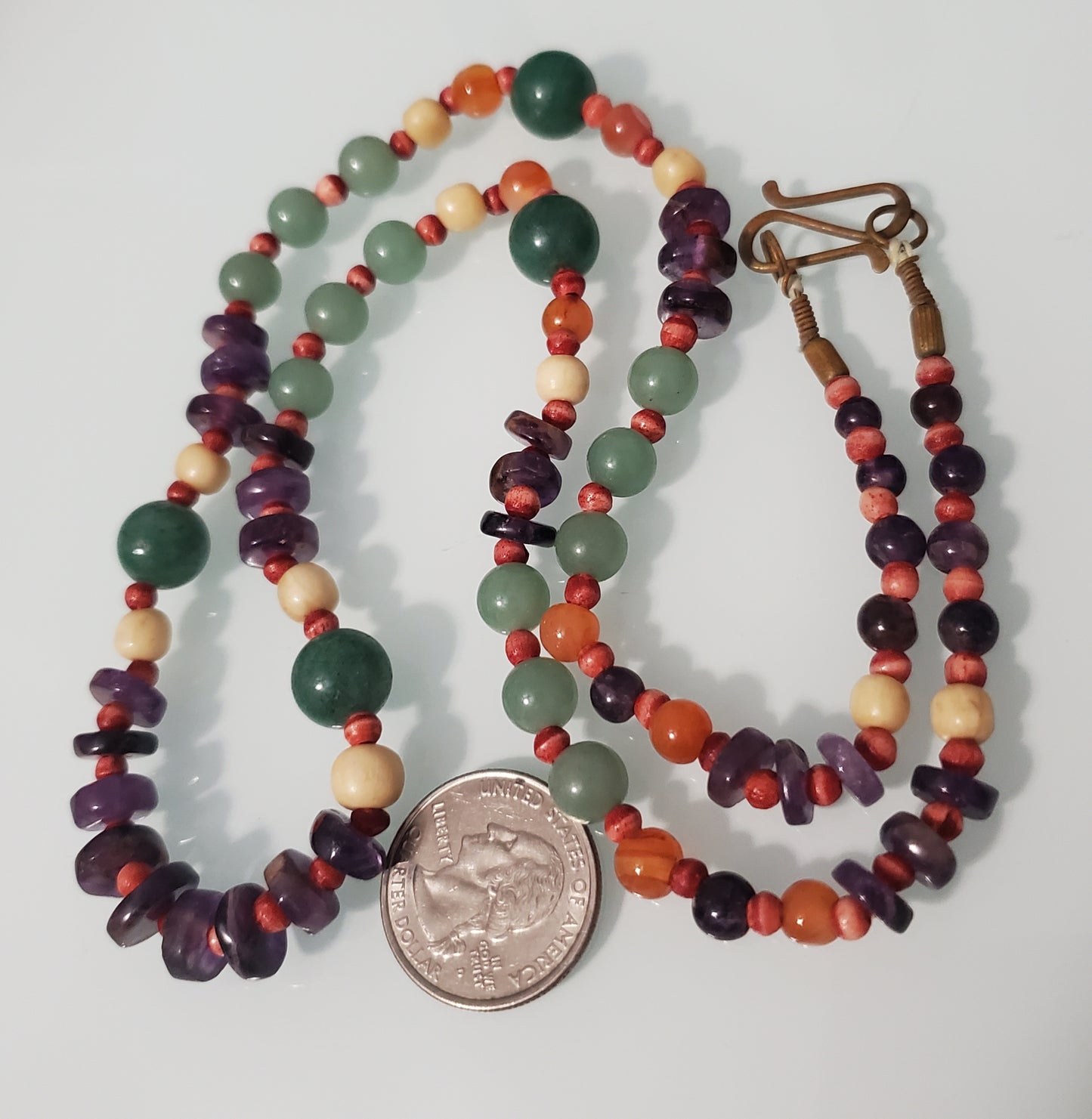 5488-Tested Jade & Amethyst Necklace