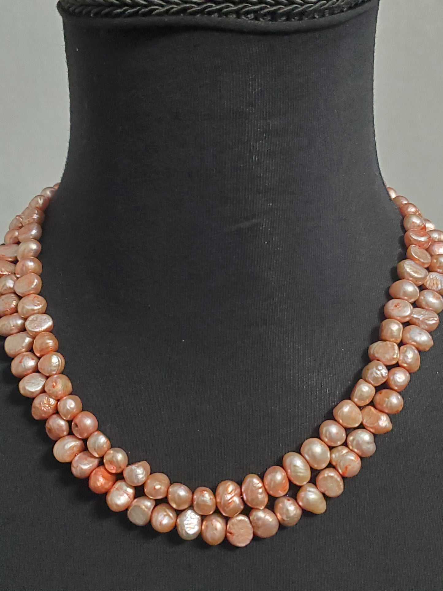 5496-Double Strand Pearl Necklace Set