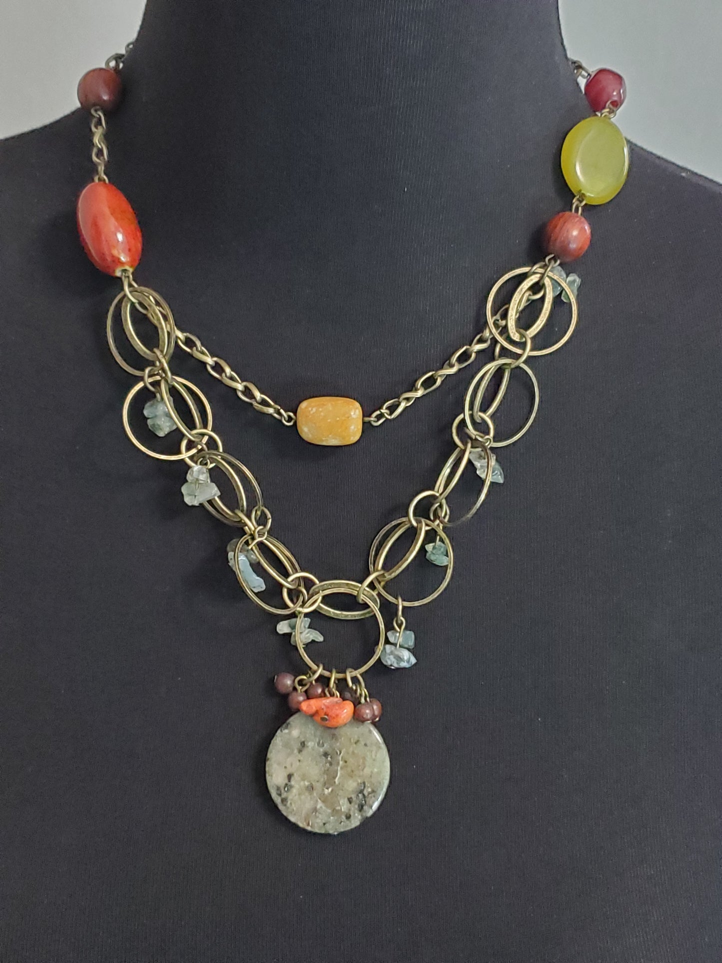 5874-Chico's Stone & Resin Necklace