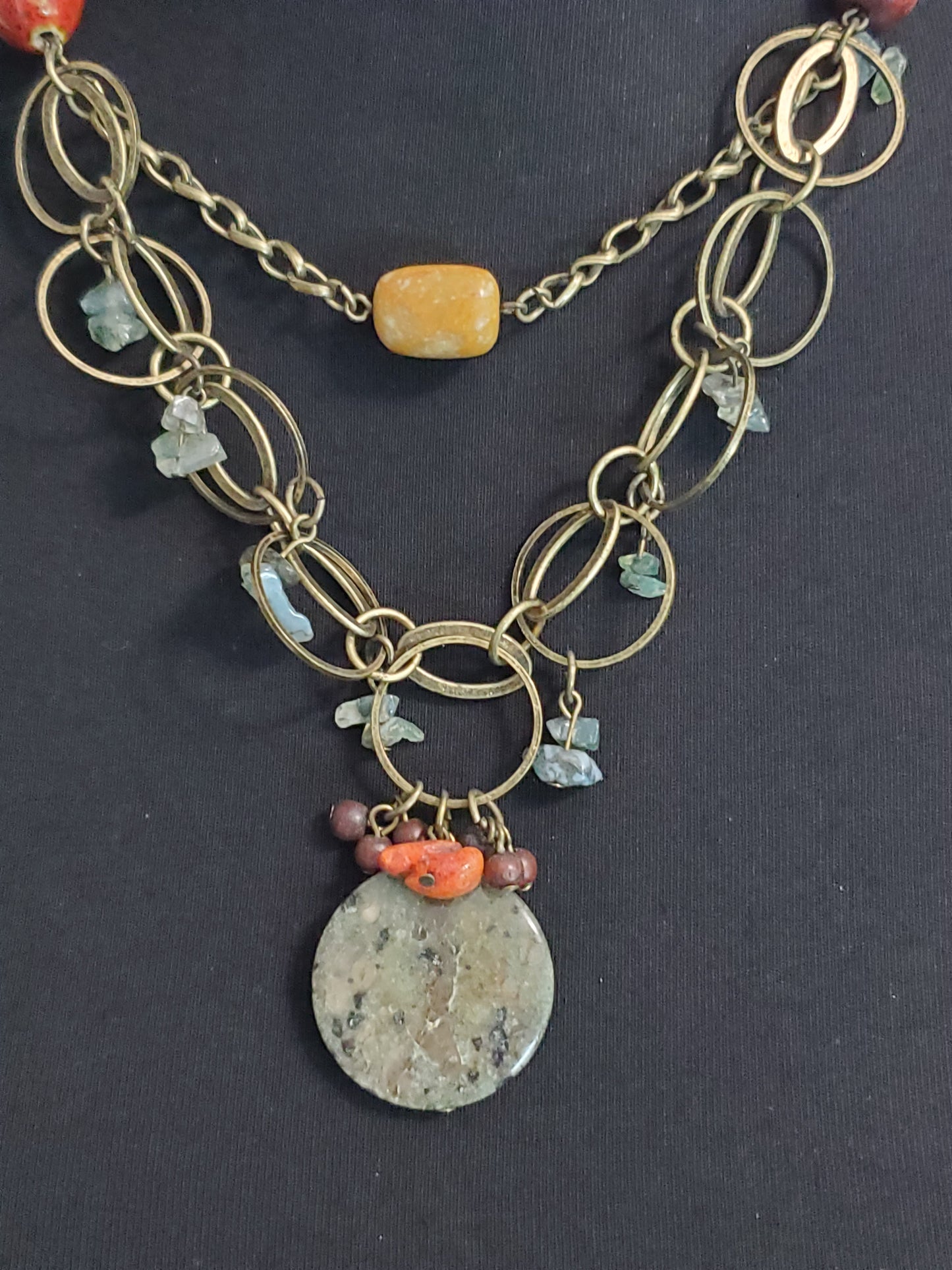 5874-Chico's Stone & Resin Necklace