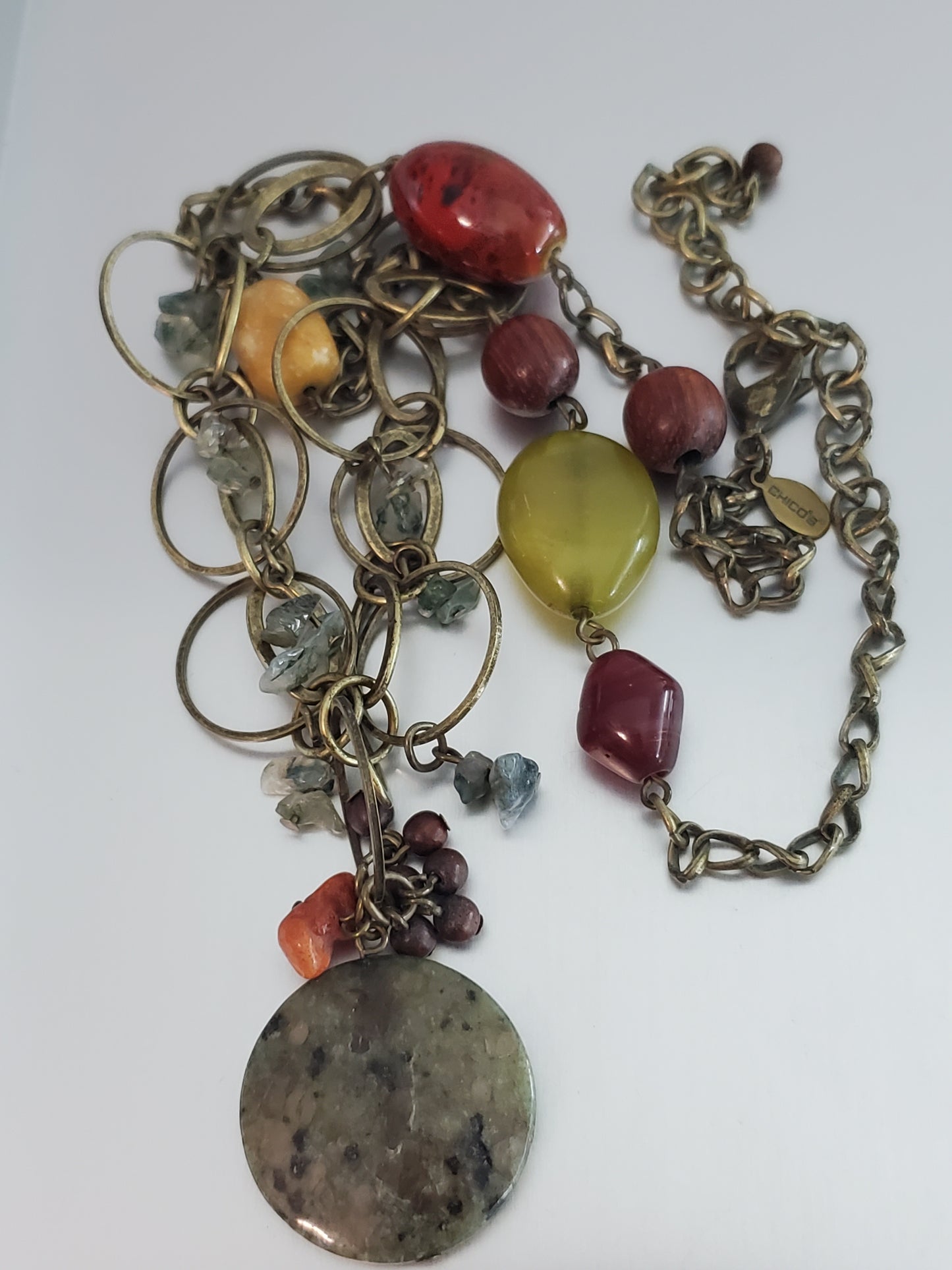 5874-Chico's Stone & Resin Necklace