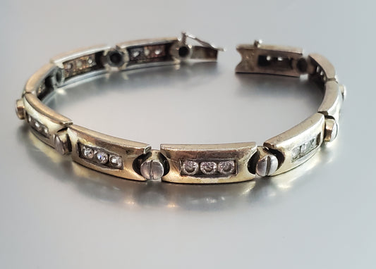 4062-Worn Sterling Silver Vermeil Bracelet