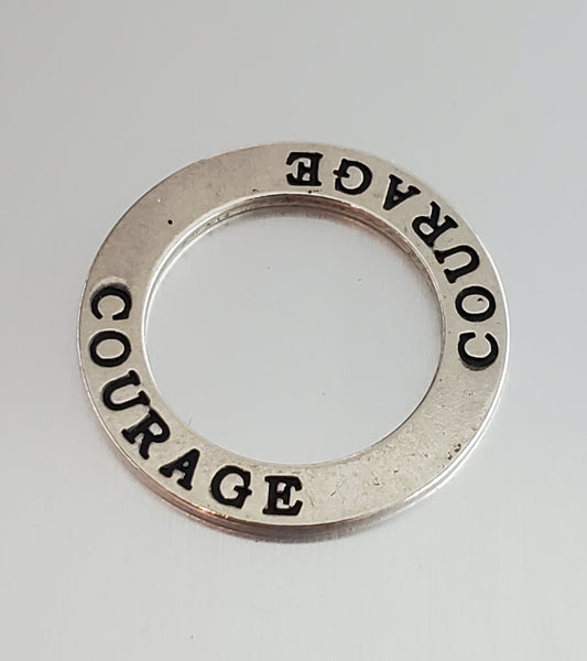 4074-Sterling Courage Disk Pendant