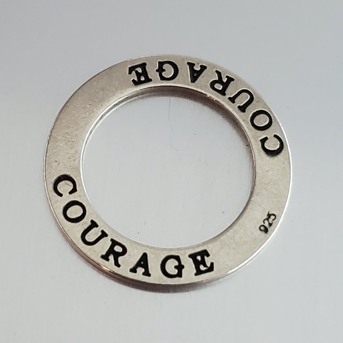 4074-Sterling Courage Disk Pendant