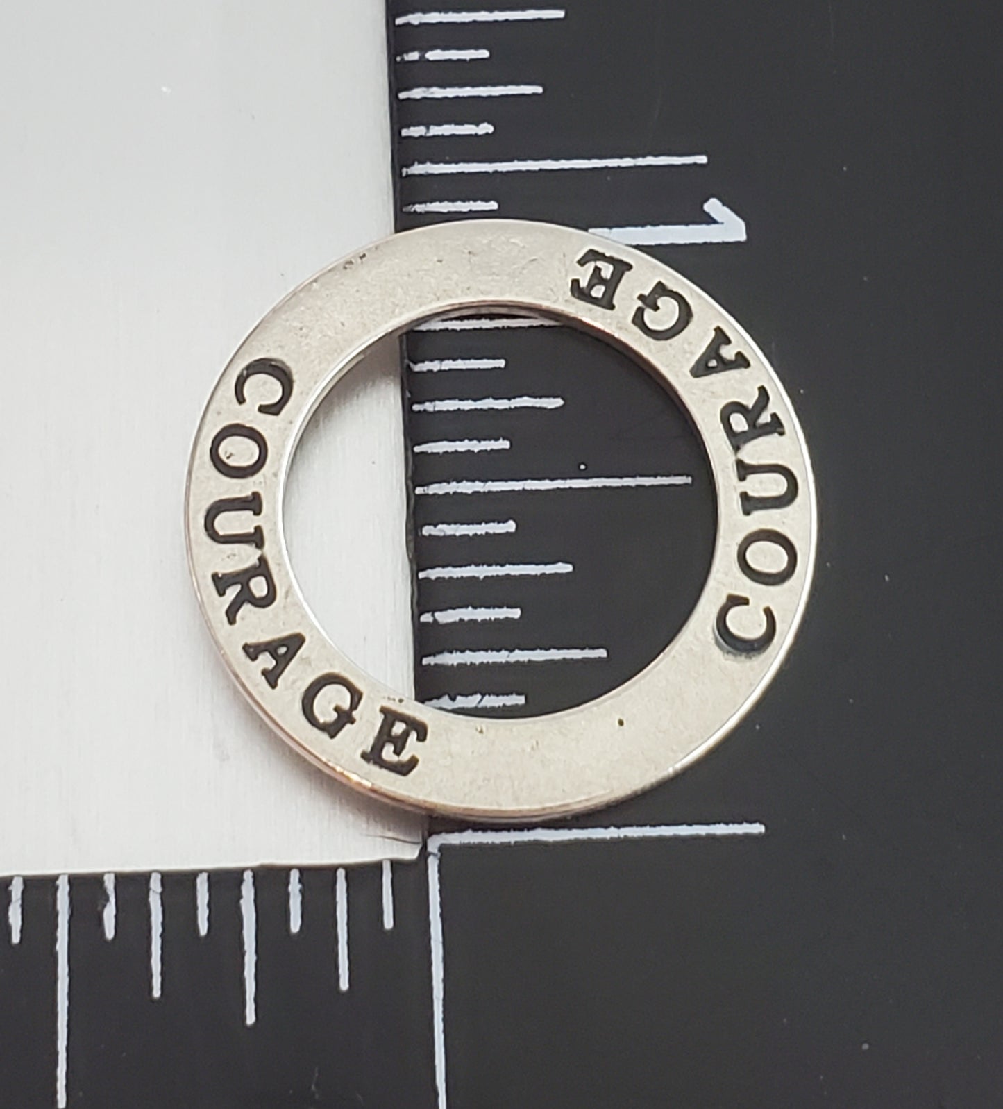 4074-Sterling Courage Disk Pendant