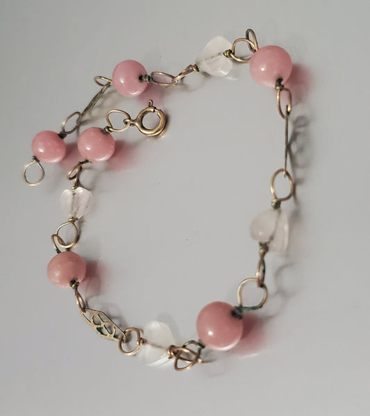 4346-Dainty 1/20 14k Gold Filled Stone Bracelet