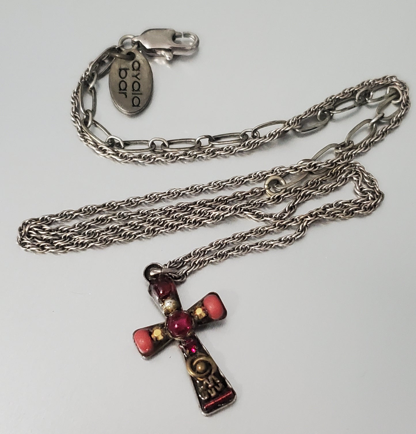 1530-Vintage Ayala Bar Cross Necklace