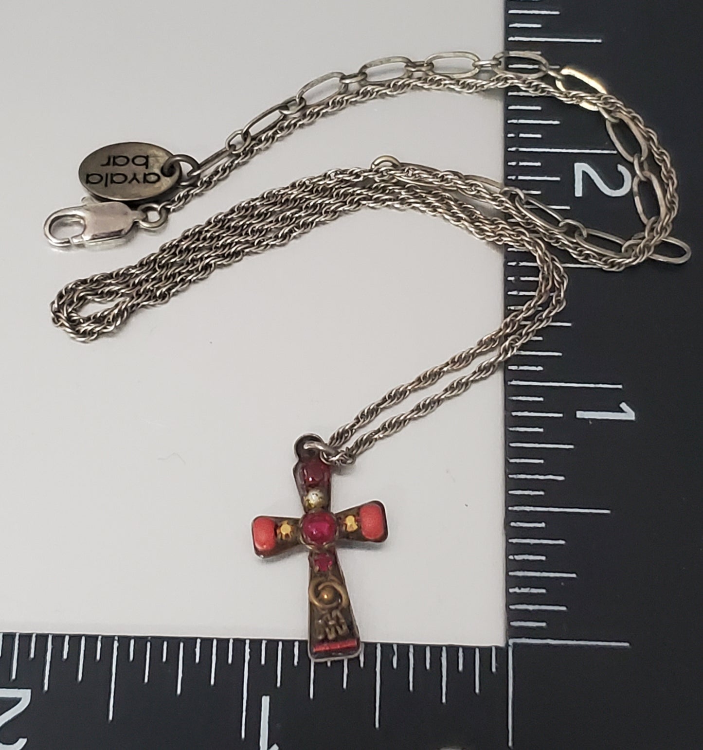 1530-Vintage Ayala Bar Cross Necklace