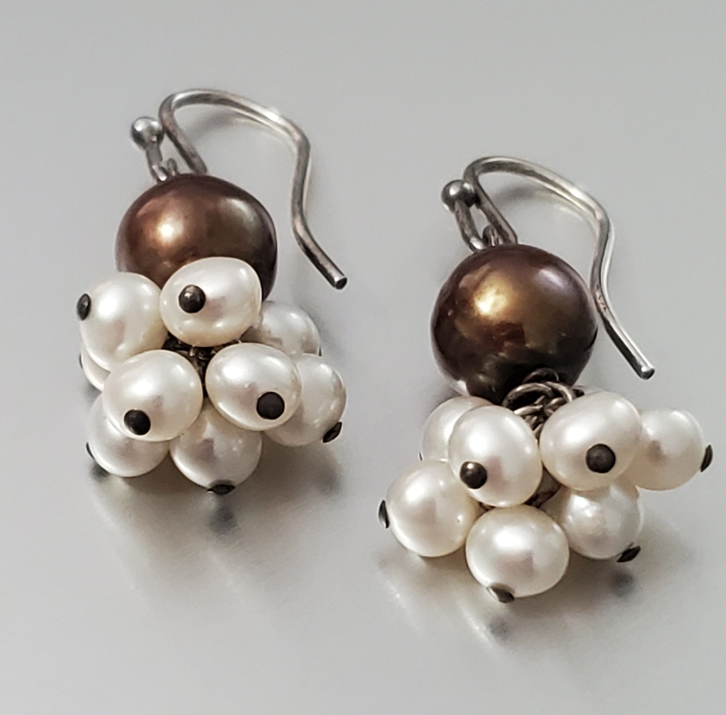 2788-Pearl & Sterling Silver Dangle Earrings