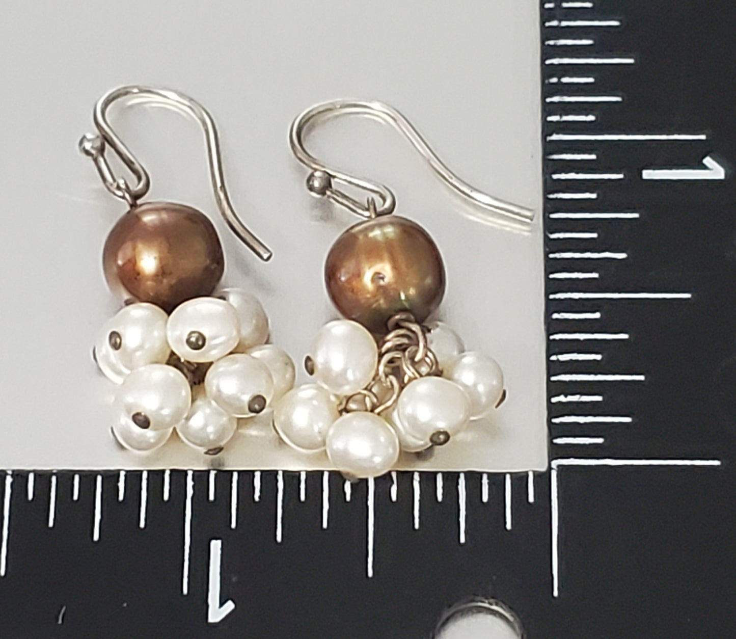 2788-Pearl & Sterling Silver Dangle Earrings