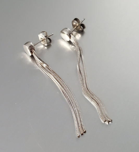 2796-Chain Dangle Sterling Silver Earrings