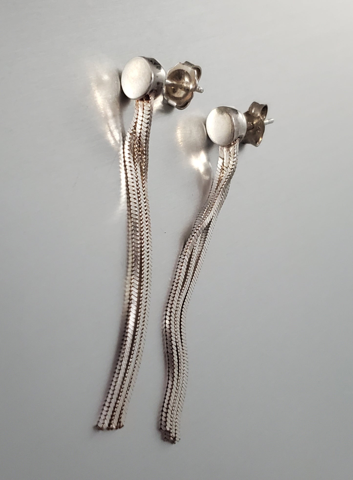 2796-Chain Dangle Sterling Silver Earrings