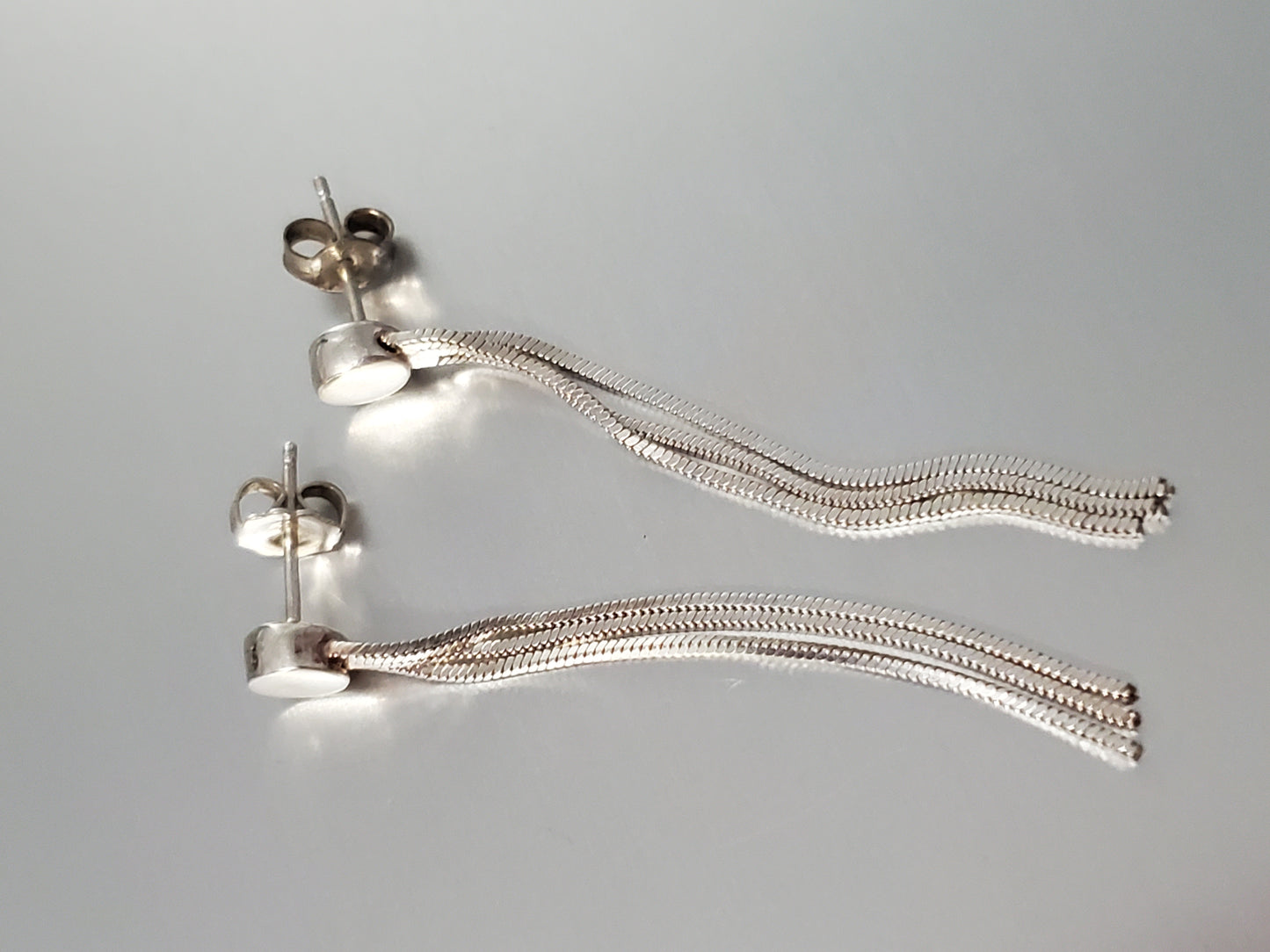2796-Chain Dangle Sterling Silver Earrings