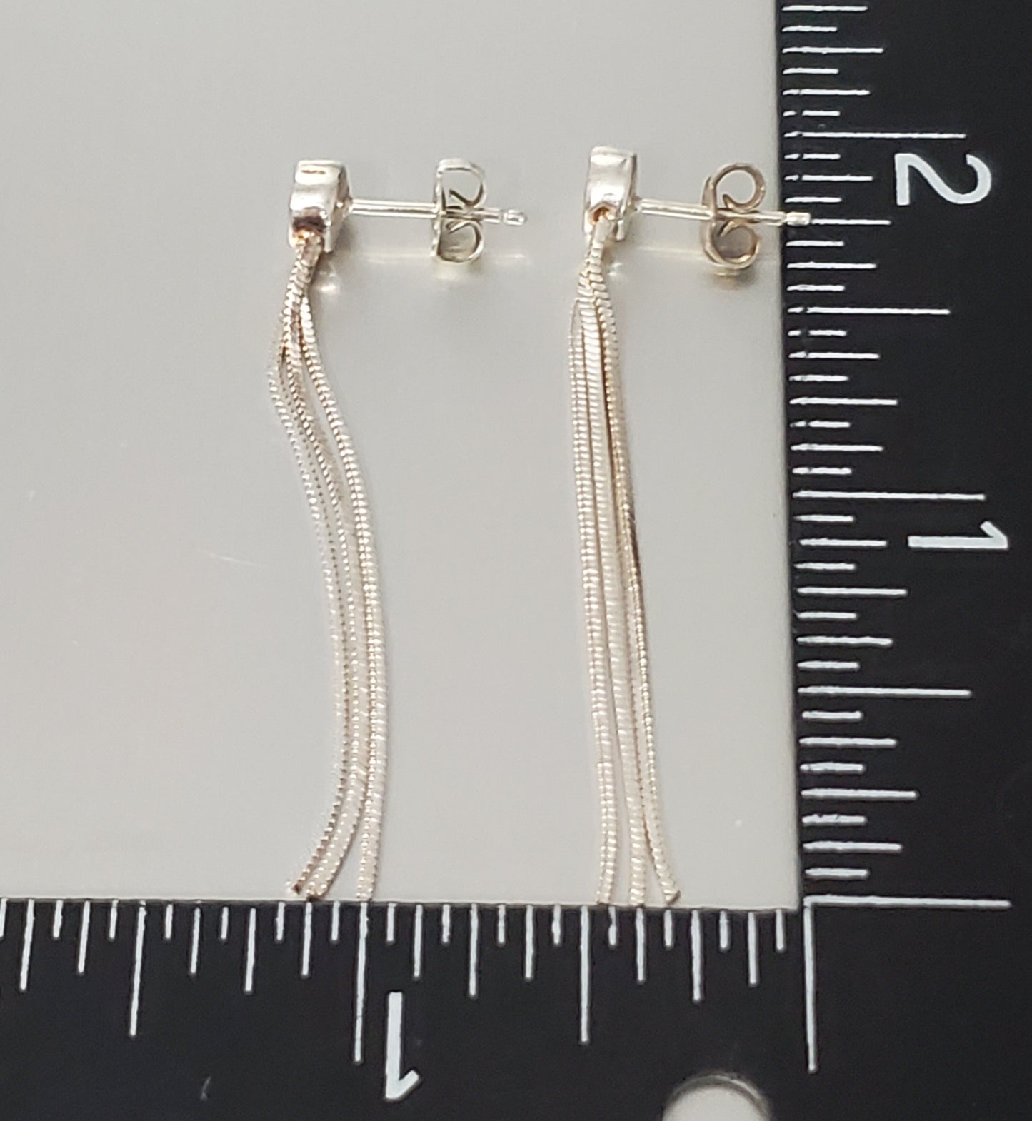 2796-Chain Dangle Sterling Silver Earrings