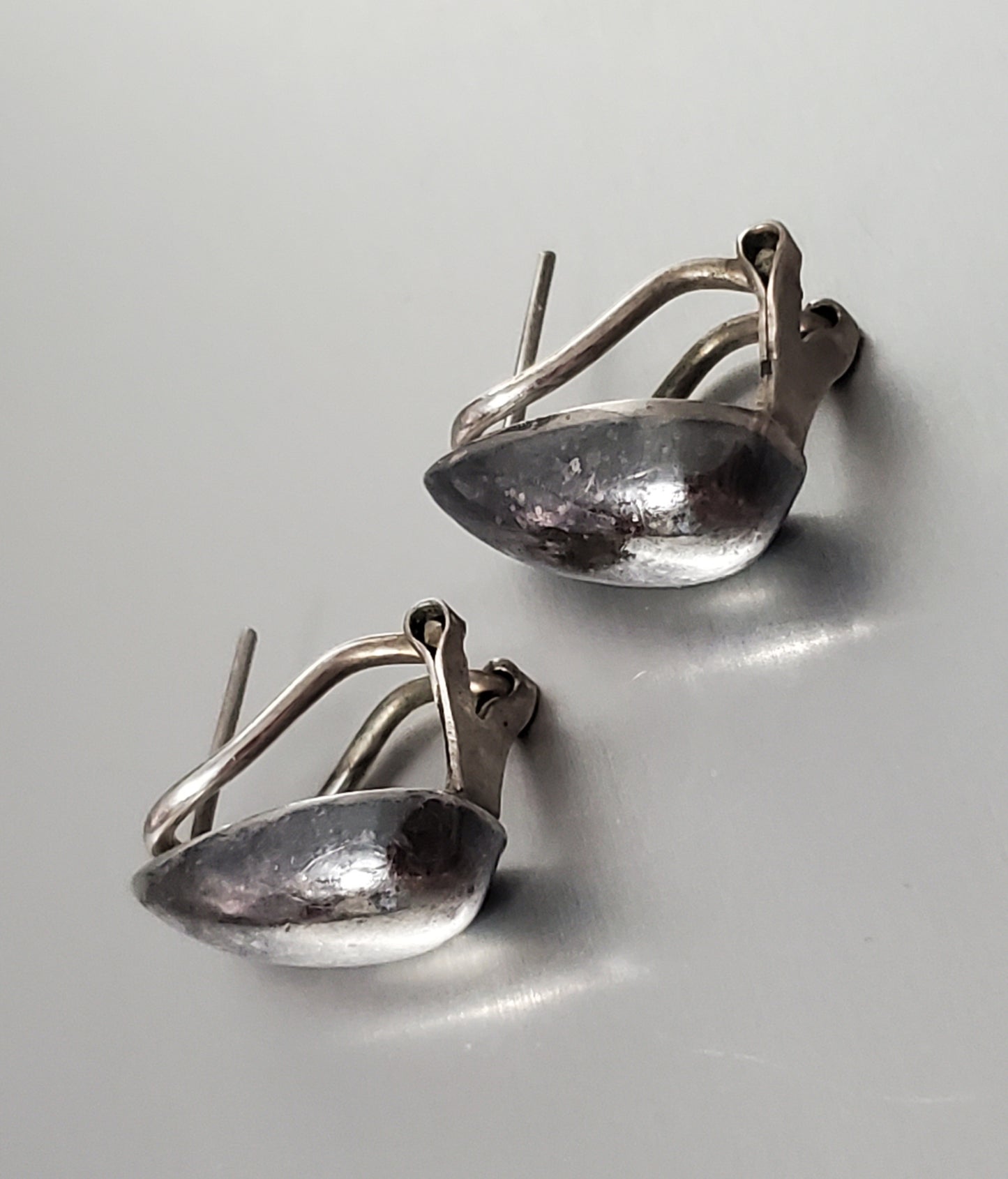 2802-Teardrop Dome Style Sterling Post Earrings