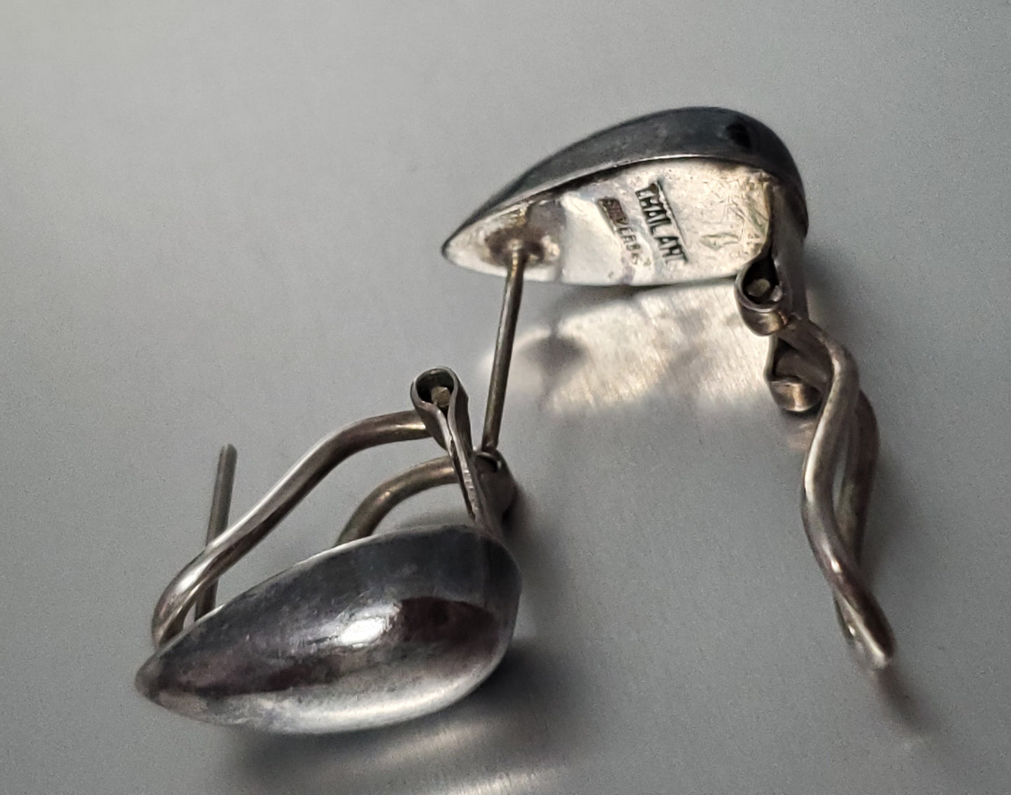 2802-Teardrop Dome Style Sterling Post Earrings