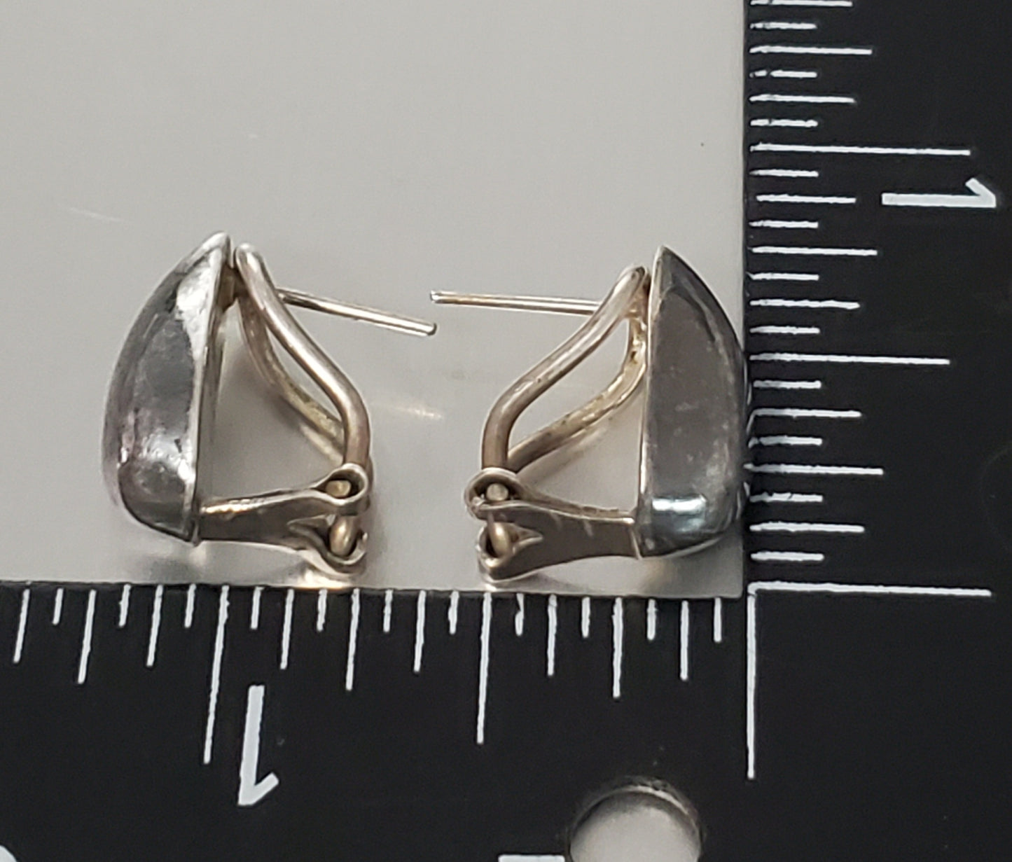 2802-Teardrop Dome Style Sterling Post Earrings