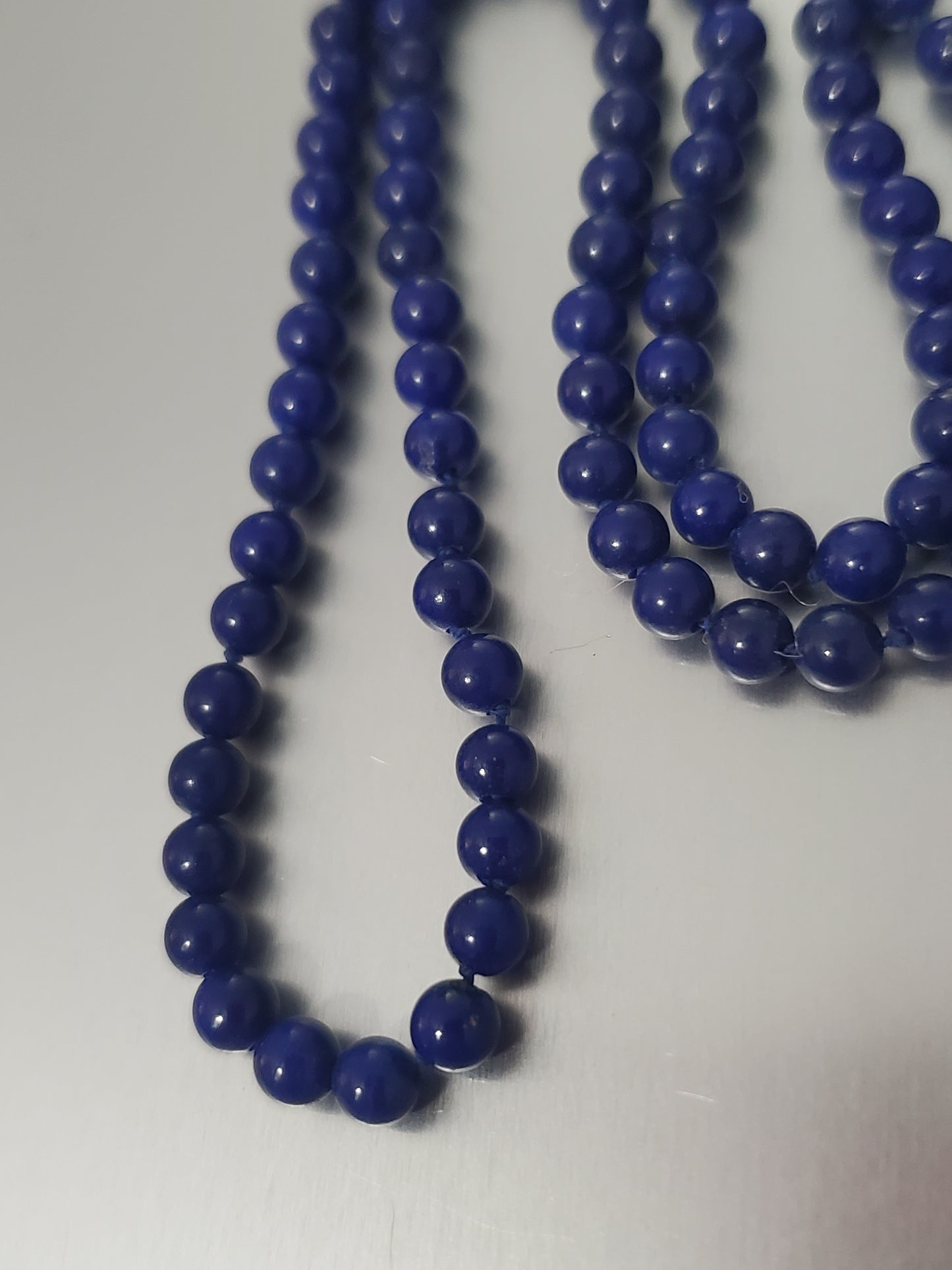 2669-Stone & Sterling Simple Beaded Necklace