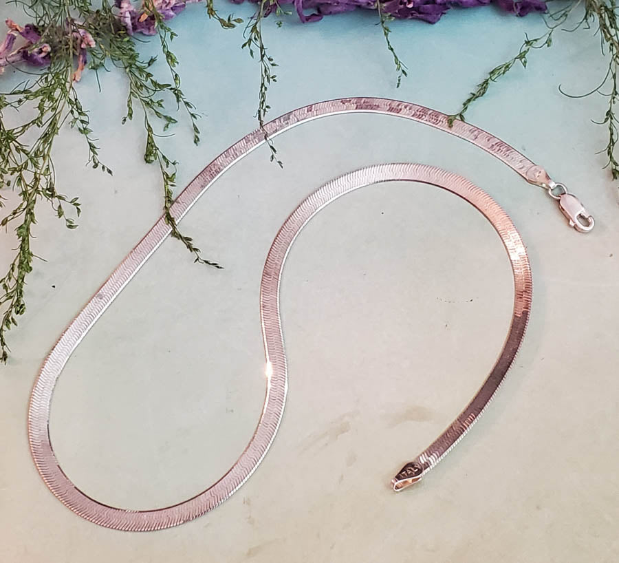 Italy Sterling Silver Herringbone Chain